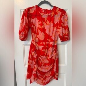 Floral Red and Pink Dress